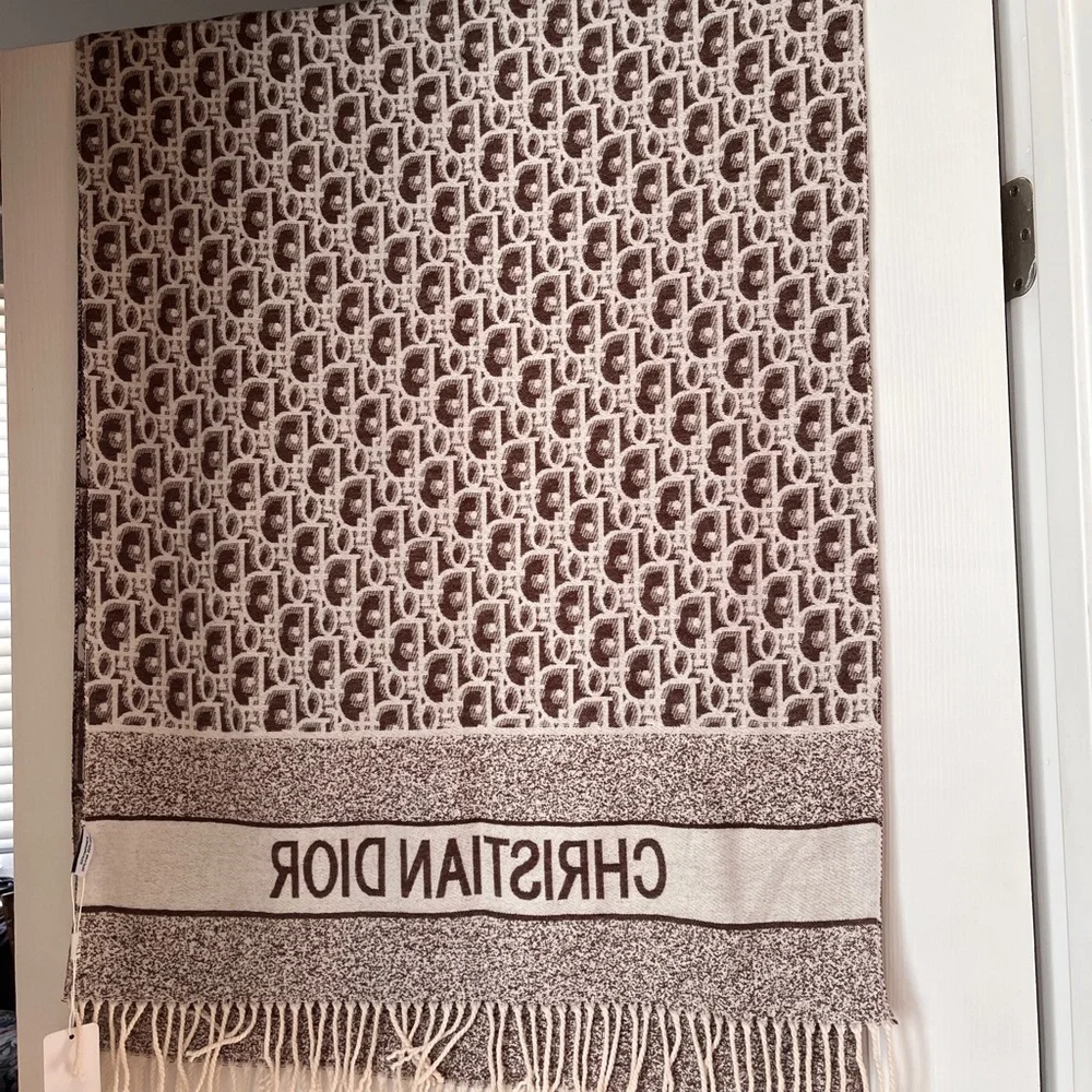 Christian Dior Brown Monogram Scarf